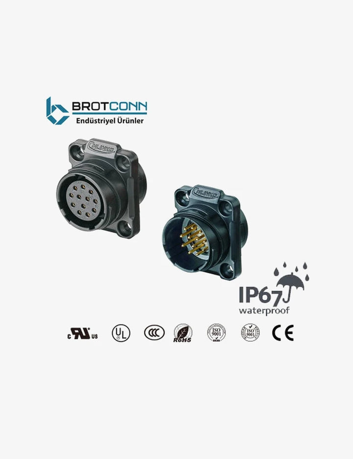 YM-20-IP67-12-PİN-SOKET