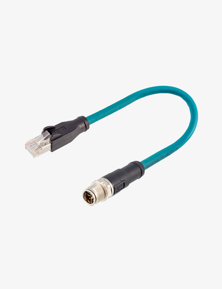 M1208MXSPUR/RJ45-C100 M12 8PİN ERKEK X KODLU-RJ45 1MT PUR KABLO