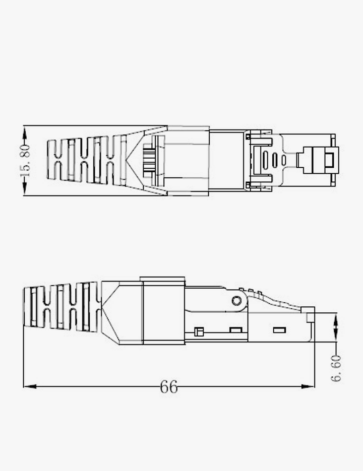 BRT-EE17RJ8P Plastik Gövde 8-Pin Endüstriyel RJ45 Soket