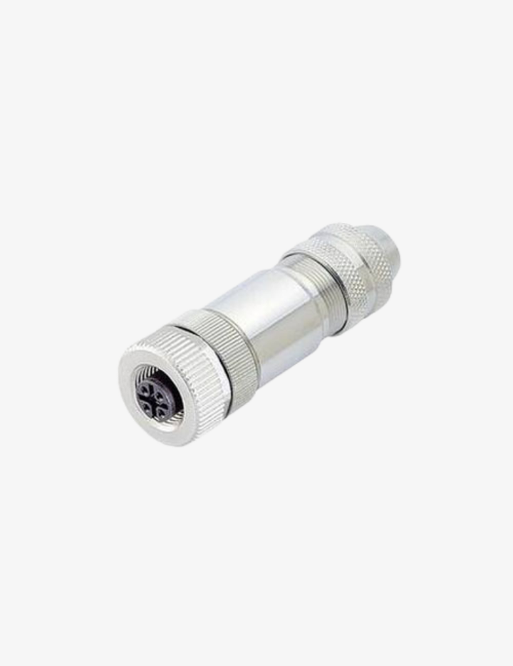 M1205FS-SH M12 5 Pin Düz Dişi Metal Soket | IP67 | Endüstriyel Konnektör | A-Coded