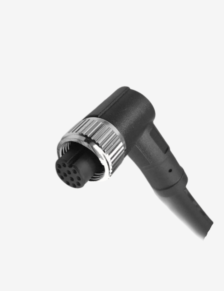 M1212FA5M M12 12-Pin Dişi Dirsek 5MT PVC Kablo